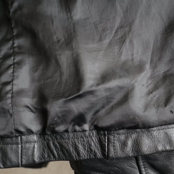 Wilson Men's Leather Vintage Coat Jacket, Genuine Black Leather Jacket, Large - Picture 7 of 15